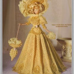 Digital - Vintage Barbie Crochet Pattern - Chic Dress Crochet Patterns for Dolls 11-1/2" - PDF