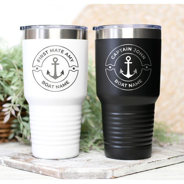 Personalized Boat Name Captain First Mate tumbler cup 30oz.jpg