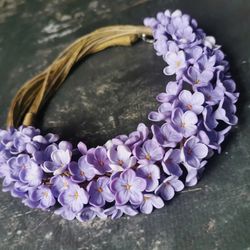 Lilac necklace Chunky necklace Statement jewelry for women Realistic flower
