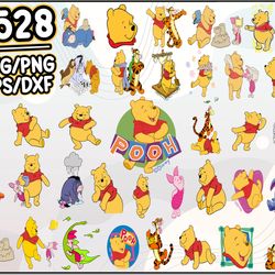 winnie the pooh bundle svg, winnie the pooh svg, cartoon svg png dxf eps file