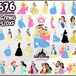 princess bundle svg, princess svg, cartoon svg png dxf eps file