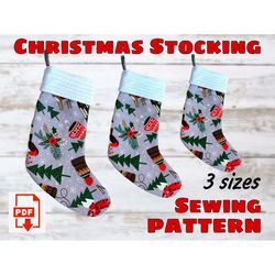 Christmas Stocking Sewing Pattern and Instructions, Easiest Way to Sew a Christmas Stocking, Traditional Christmas Stock