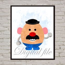 Toy Story Mr. Potato Head Disney Art Print Digital Files nursery room watercolor