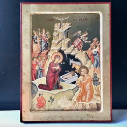 The Nativity of Jesus Christ | High quality hand made icon from Mount Athos in Greece | Icon on a wood 24x30x1.9 cm