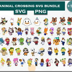 animal crossing bundle svg, animal crossing svg, cartoon animal svg png eps dxf digital file
