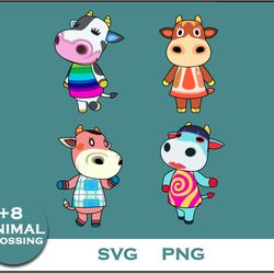 cow animal crossing bundle svg, cow svg, cartoon svg digital file