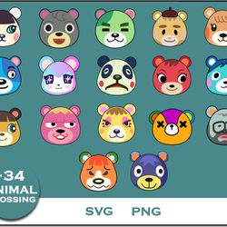 Cub Animal Crossing Bundle SVG, Cub SVG, Cartoon SVG Digital File