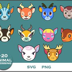 deer animal crossing bundle svg, deer svg, cartoon svg digital file