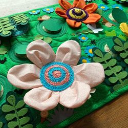 Multisensory Baby flower play mat  with Interactive Textures
