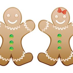 Christmas cookie happy gingerbread boy and girl