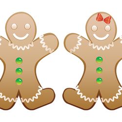 christmas cookie happy gingerbread boy and girl