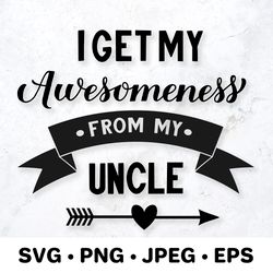 i get my awesomeness from my uncle. family quote  svg