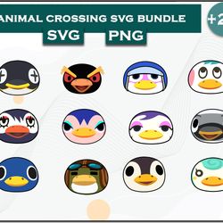 Penguin Bundle SVG, Penguin SVG, Animal Crossing SVG, Cartoon SVG Digital File