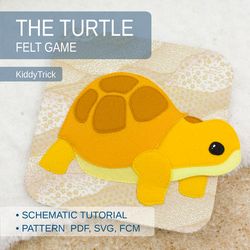 Felt Turtle Sewing Pattern, Baby toy