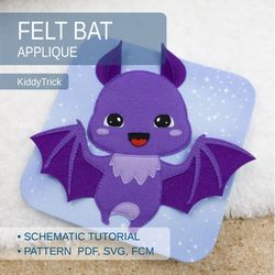 Felt Bat Sewing Pattern, Busy book page