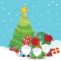 nordic gnome with christmas tree