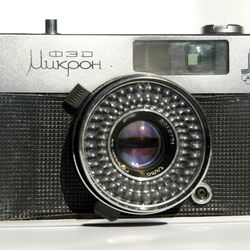 FED Mikron Micron scale focus USSR film camera Helios-89 lens 1.9/30 Olympic