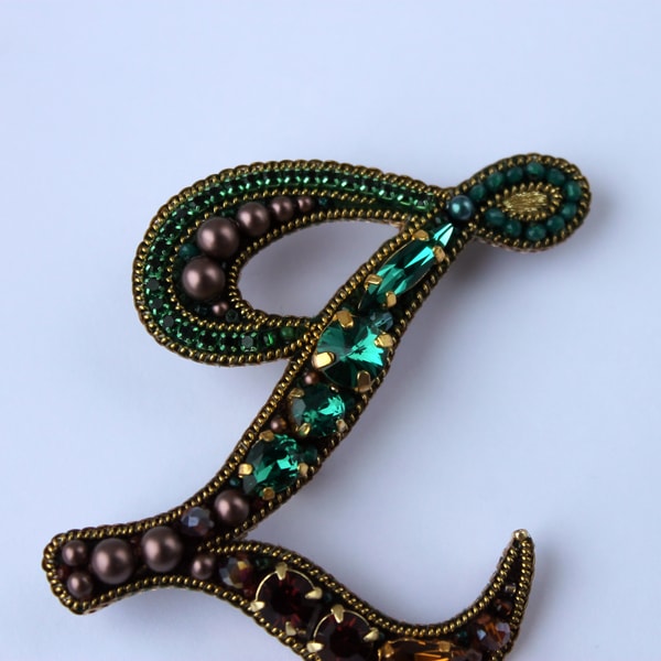 Custom Letter Brooch Pin Handmade. Embroidered Name Pin. Eme | Inspire ...
