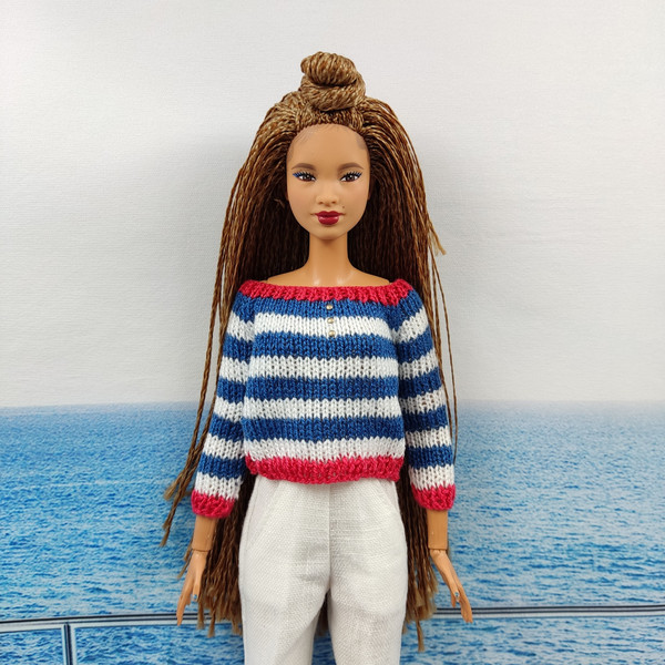 Barbie white blue striped sweater.jpg