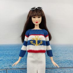 Barbie doll clothes anchor sweater