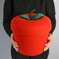 apple basket for storage, cotton basket, eco basket for nursery