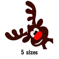 Machine embroidery design deer Rudolph. Christmas embroidery designs. Embroidery designs trendy. Instant download.