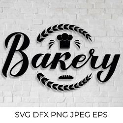 Bakery round emblem. Hand lettered logo design SVG