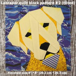 Labrador quilt block pattern 2 (tilted) in technology Paper Piecing