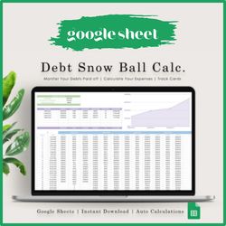 Best Debt Snowball Spreadsheet Template, Excel & Google Docs, Payoff Tracker / Calculator,