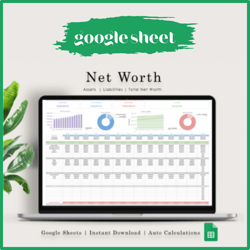 Net Worth Tracker Spreadsheet Google Sheet Excel Net Worth Calculator Finance Dashboard Assets Liabilities Template