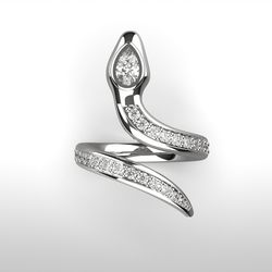 Kundalini Snake Ring White Gold /002