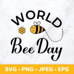 World Bee Day SVG. Cute Bee and honeycomb