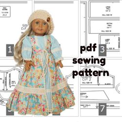 sewing pattern for american girl doll, dress and sundress for doll, american girl doll clothes, american girl dress