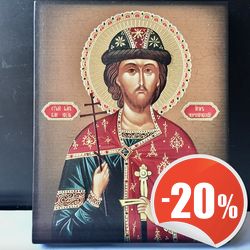 The Holy Prince Igor Chernigovsky | High quality icon on wood | Size:  5.1 x 6.5 inch