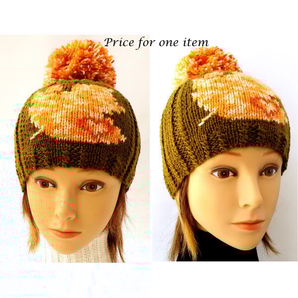 Canadian Hats Autumn knit hat Unisex hats kids Winter knit hat Knitted pompom beanie Autumn fashion March birthday April birthday.jpg