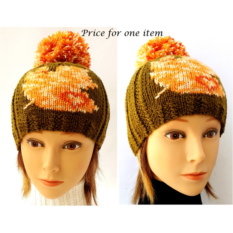 Canadian Hats Autumn knit hat Unisex hats kids Winter knit hat Knitted pompom beanie Autumn fashion  March birthday April birthday.jpg