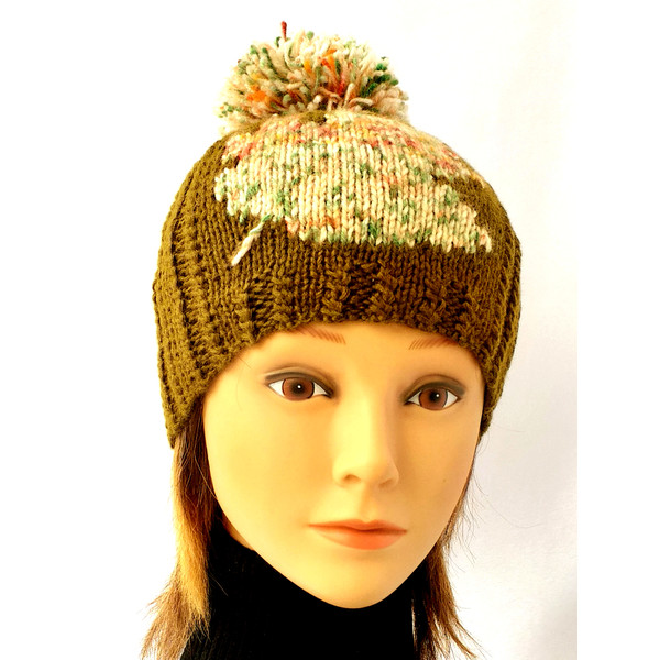 Autumn knit hat Unisex hats kids Winter knit hat Knitted pompom beanie Autumn fashion  March birthday.jpg