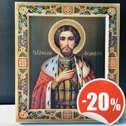 Alexander Nevsky, Prince of Novgorod | High quality serigraph  icon on wood | Made in Russia