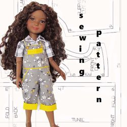 pdf pattern for ruby red, wellie wishers doll overalls, wellie wishers doll clothes, ruby red pdf sewing pattern
