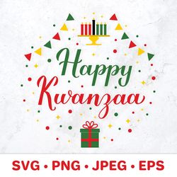 happy kwanzaa. afro american christmas. kwanzaa svg