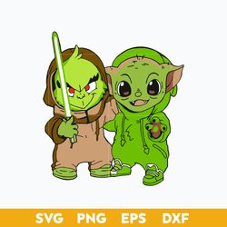 Baby Grinch And Baby Yoda Cosplay SVG, Grinch Christmas SVG File
