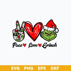 Peace Love Grinch SVG, Peace Love Santa Grinch SVG, Christmas SVG