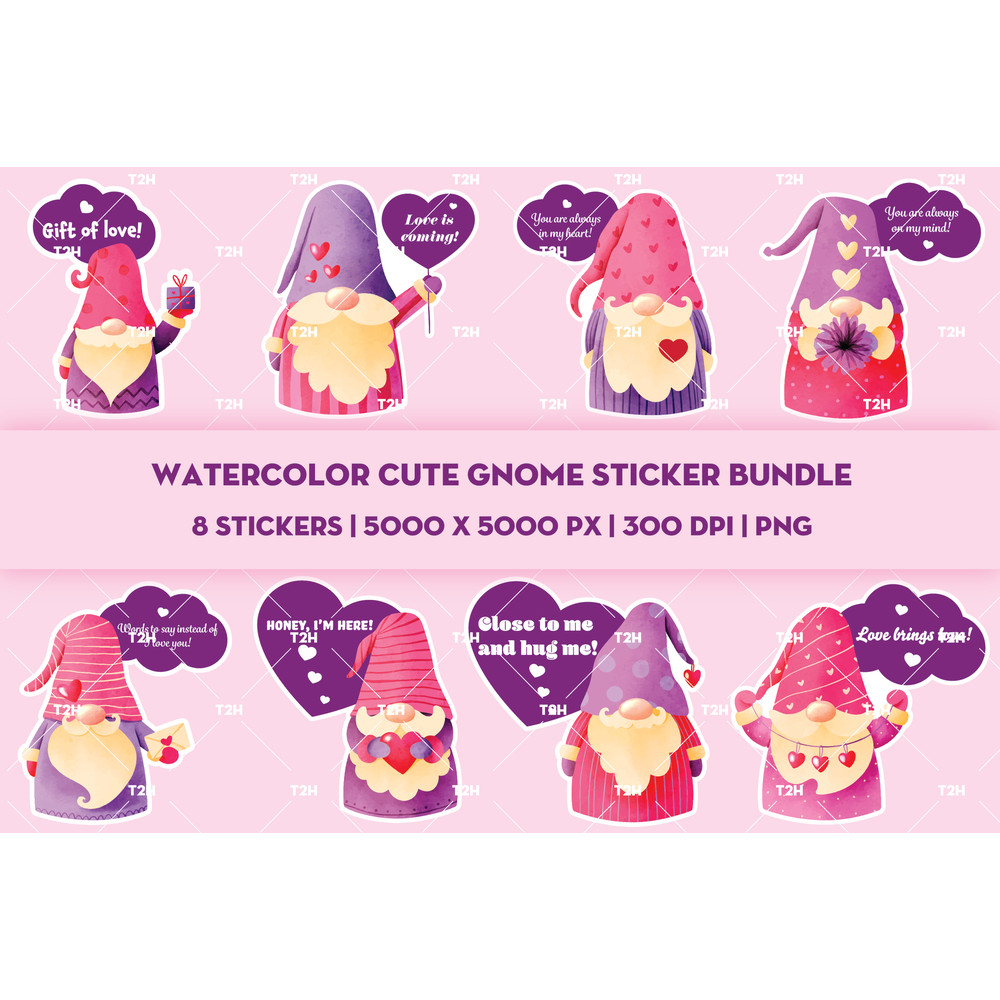 Watercolor cute gnome sticker bundle cover 1.jpg