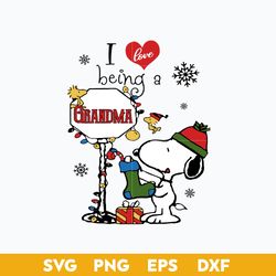 I Love Being Gradma Snoopy Christmas SVG, Snoopy Christmas SVG File