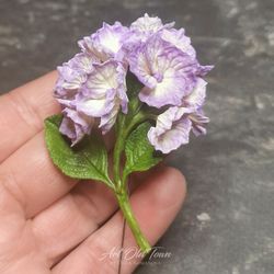 Hydrangea brooch Vanilla purple flower Shawl pin Lapel pin women & men
