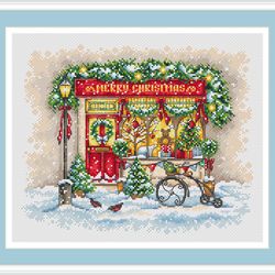 Christmas Cross Stitch Pattern Winter Cross Stitch Pattern Gift Shop Cross Stitch Pattern Christmas Decor