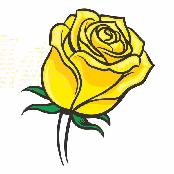 Rose vector, Cricut rose, yellow rose svg, yellow rose clipa | Inspire ...