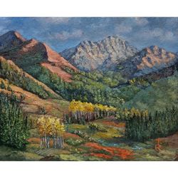 Mountain Painting Western Art Original Painting Grand Teton National Park Hiking Wall Art Wyoming Art
