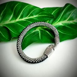 Snake bracelet for men Ouroboros bracelet Silver bangle for women Serpent unisex bracelet Gift for him let