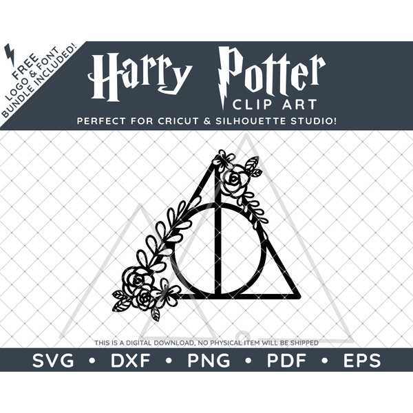 Harry Potter Floral Deathly Hallows by SVG Studio Thumbnail6.png